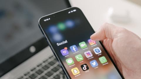 Social media apps on a phone